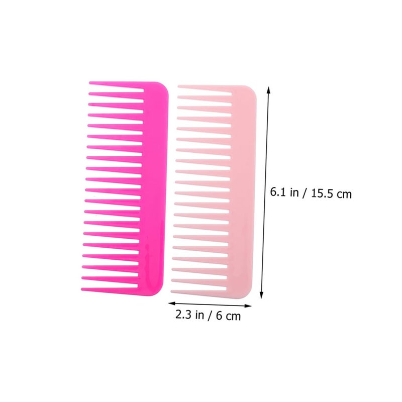Wide Tooth Plastic Hair Combs For Travel Styling Salon Men Women 3 Pack Random Color - Image 3