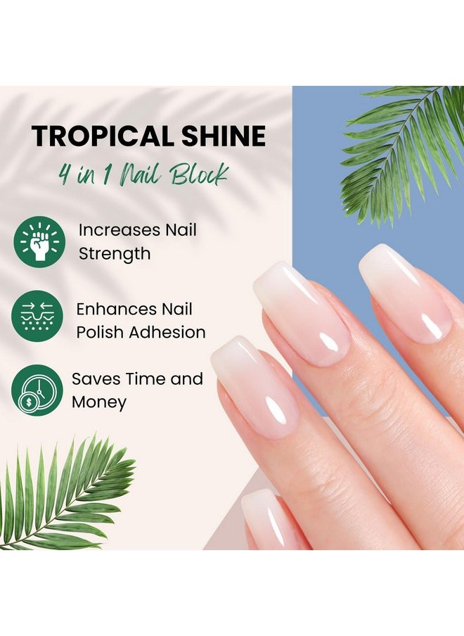 كتلة تلميع الأظافر Tropical Shine Mini 4 Way - كتلة تلميع احترافية للأظافر لتشكيل وتنعيم وتلميع - العناية المحمولة بالأظافر (عبوة من قطعتين)  - Image 2