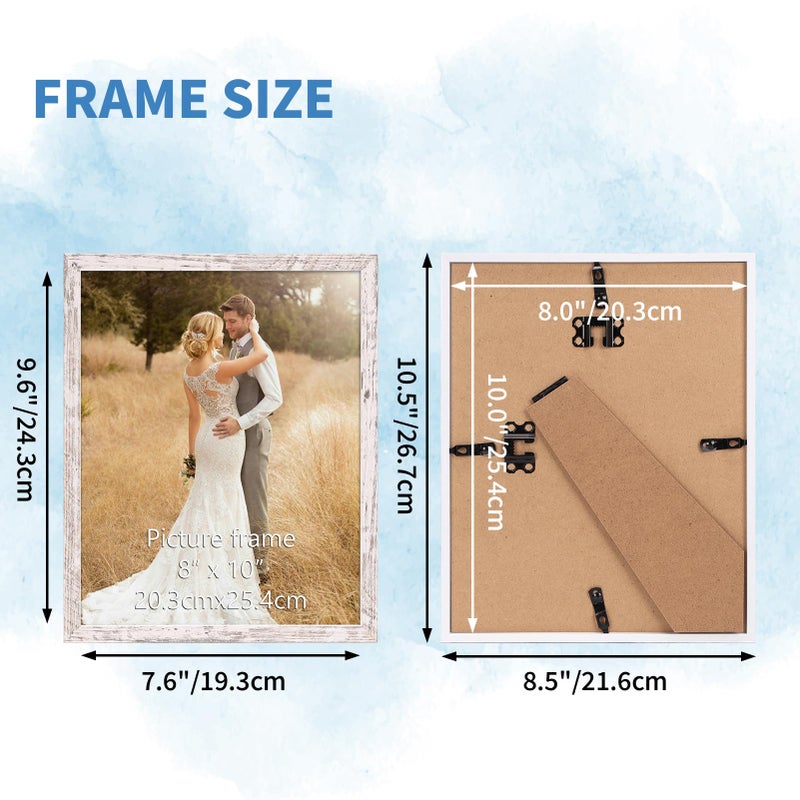 WIFTREY 8x10 Picture Frame Set of 18  Multi Photo Frames 8 by 10 Bulk for Wall Hanging or Tabletop Display  Distressed White - Image 2