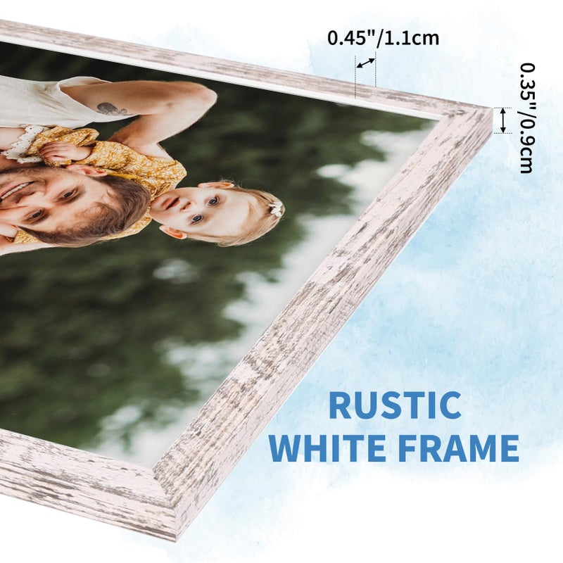WIFTREY 8x10 Picture Frame Set of 18  Multi Photo Frames 8 by 10 Bulk for Wall Hanging or Tabletop Display  Distressed White - Image 3