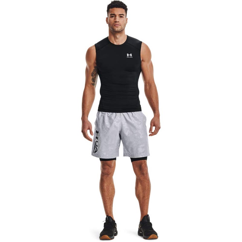 Under Armour Men's Armour HeatGear Compression Sleeveless T-Shirt, Black (001)/White, Small - Image 2