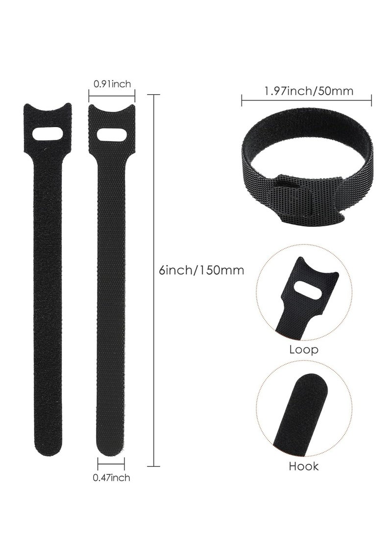 Oasisgalore 120PCS 6 Inch Reusable Cable Ties Wire Ties Cord Organizer Cable Organizer, Black.  - Image 2