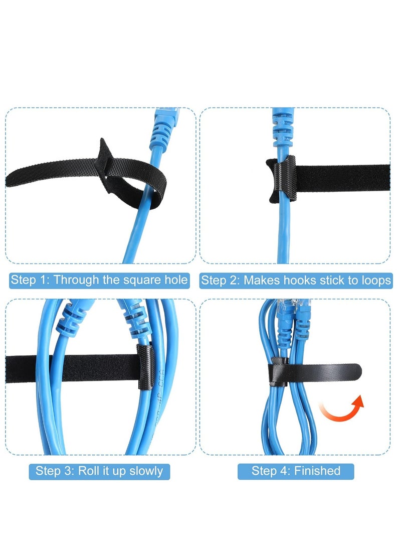 Oasisgalore 120PCS 6 Inch Reusable Cable Ties Wire Ties Cord Organizer Cable Organizer, Black.  - Image 5