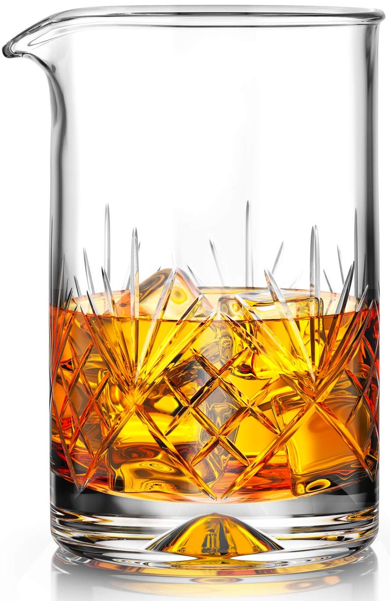Mofado Mofado Crystal Cocktail Mixing Glass  Premium 24oz 710ml  Solid  Stable Thick Bottom Glass Beaker  Professional Quality Bartender Tool for Stirring Cocktails  Mixing Drinks  Gift Ideas