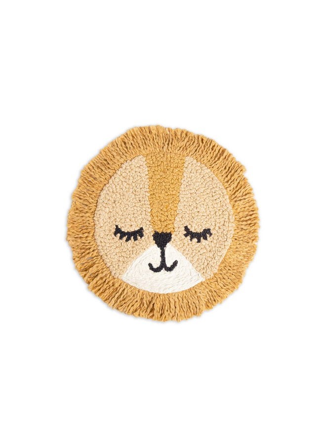 Crane BABY Crane Baby Pillow, Decorative Round Animal Pillow for Nursery and Toddler Rooms, Lion, 12" x 12"  - Image 1