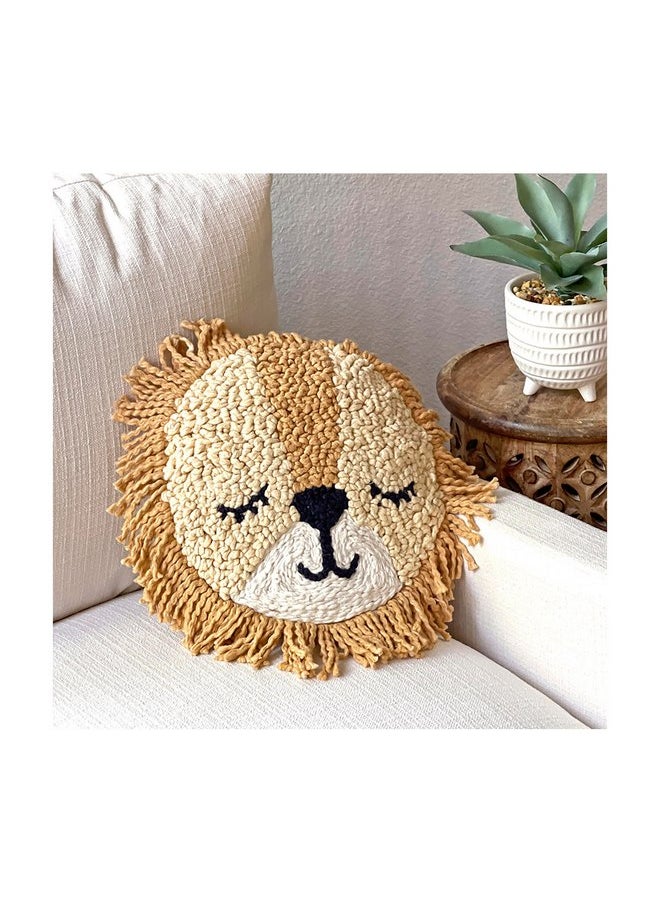 Crane BABY Crane Baby Pillow, Decorative Round Animal Pillow for Nursery and Toddler Rooms, Lion, 12" x 12"  - Image 4