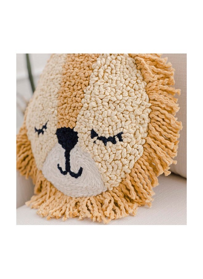 Crane BABY Crane Baby Pillow, Decorative Round Animal Pillow for Nursery and Toddler Rooms, Lion, 12" x 12"  - Image 5