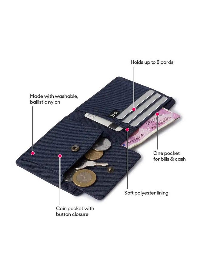 DailyObjects Coin Classic Bifold Wallet for Men | Ballistic Nylon Material | Holds up to 8 Credit/Debit/ATM Cards | Slim & Easy to Fit | Coin Pocket with Button Closure | Handcrafted Money Purse - Image 2