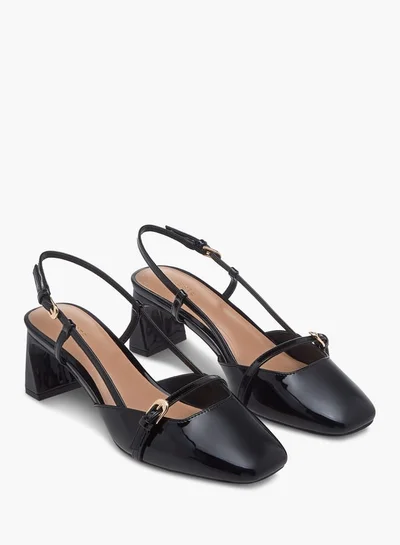 Celeste Women's Solid Shoes with Buckle Closure and Block Heels