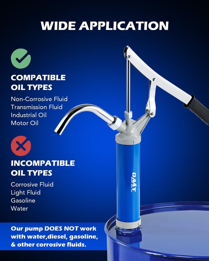 Orion Motor Tech Lever Action Barrel Pump, Heavy Duty Barrel Hand Pump with Telescoping Suction Tube Fits 15 to 55 Gallon Drums Transferring Heating Oil, Motor Oil, Transmission Fluid - Image 5