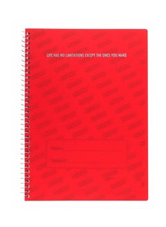 PARTNER 1-Piece B5 Size Spiral Binded Notebook With Plastic Cover Red  - Image 1