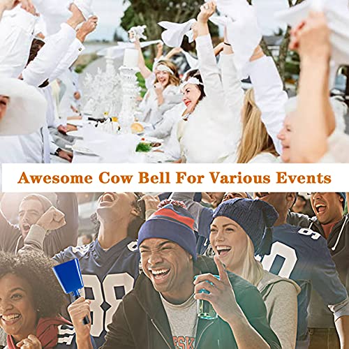 Musfunny Steel Cow Bell with Handle Cowbells,Cheering Bell and Loud Noise Makers Hand Bells for Sporting Events,Football Games,School Bell,Farm Hand Chimes Percussion Musical Instruments (8 inch Blue) - Image 5