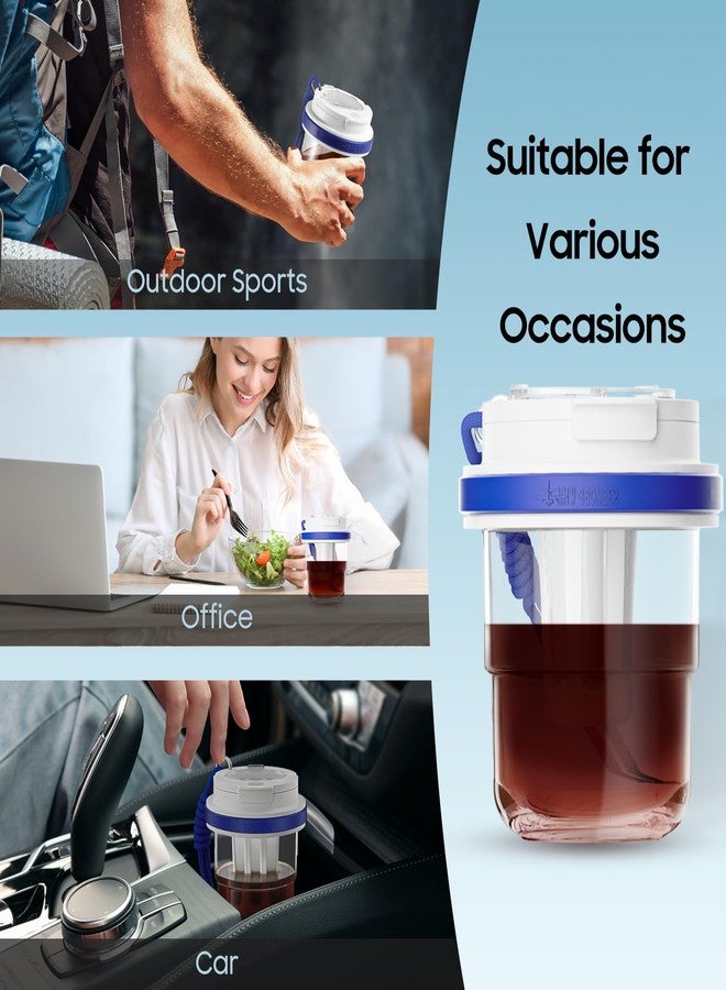MHW-3BOMBER Cold Brew Coffee Maker Crossbody Portable 18oz - Iced Coffee Mug Tea Brewer Pitcher with Filter - Travel Coffee Tumbler for Gifts Car Office Gym, Blue M5772BL-OS - Image 5