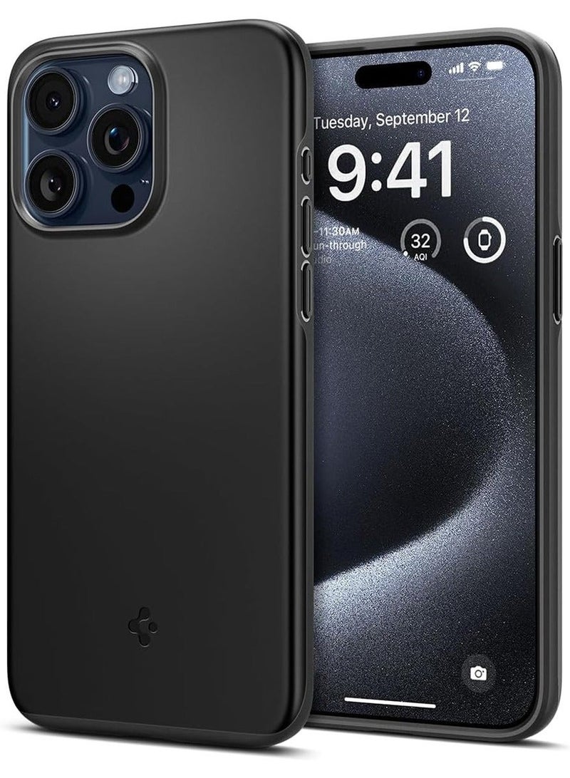 Captaintech Thin Fit for iPhone 15 Pro Case Cover - Black