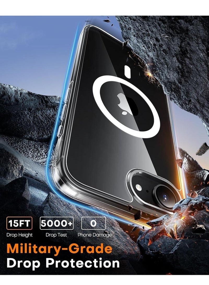 JAJEEK iPhone 16e Case Cover Crystal Clear, Magnetic Support for Wireless Charging, Anti-Yellowing, Shockproof, Camera Protection Cover for iPhone 16e 6.1-Inch, Durable and Stylish Case for Ultimate Protection - Image 3