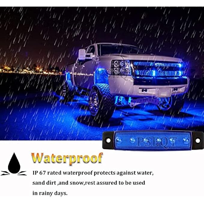 SYOSI Car Lights Led Rock Strip Lights Car Exterior Underglow Wheel Fender Well Lighting Kits Waterproof For Golf Cart Wrangler Offroad Truck Rv Utv Atv Snowmobile 10 Pcs Blue - Image 3