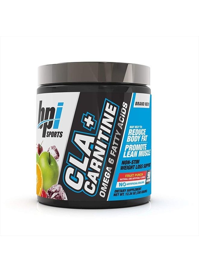 BPI SPORTS CLA + Carnitine – Conjugated Linoleic Acid – Weight Loss Formula – Metabolism, Performance, Lean Muscle – Caffeine Free – for Men & Women – Blue Raspberry – 50 Servings – 12.34 oz. - Image 1