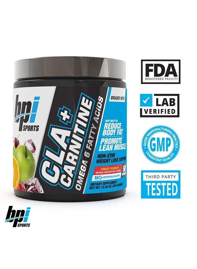 BPI SPORTS CLA + Carnitine – Conjugated Linoleic Acid – Weight Loss Formula – Metabolism, Performance, Lean Muscle – Caffeine Free – for Men & Women – Blue Raspberry – 50 Servings – 12.34 oz. - Image 4