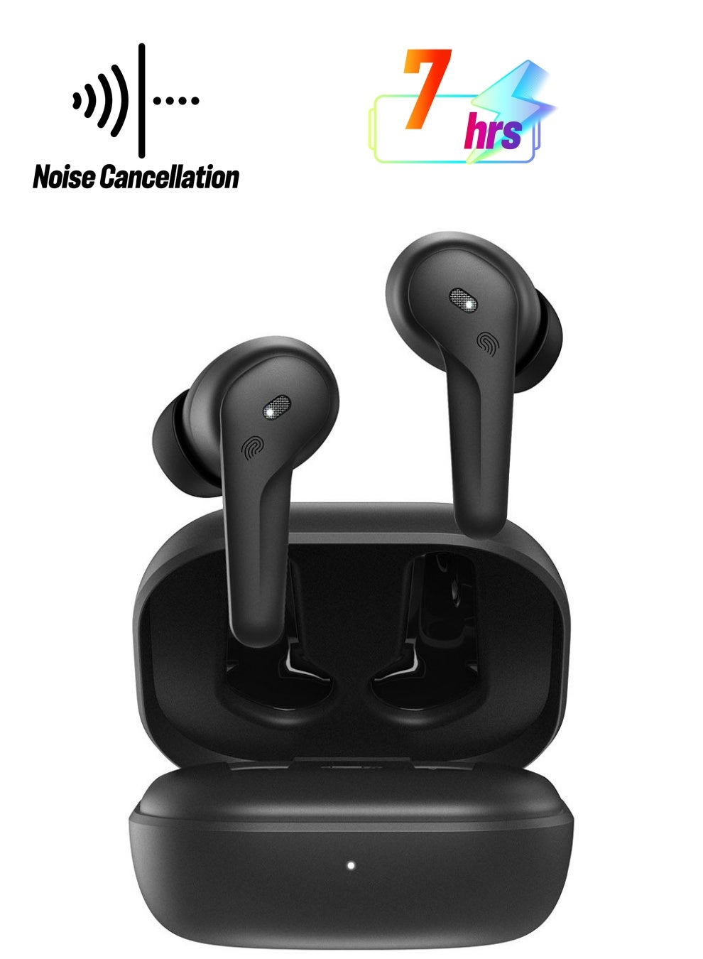 Moxedo True Wireless Earbuds S5 Bluetooth 5.4 ENC Technology 7 Hours Playing Time 300 mAh Charging Case with Built-in 4 Powerful Microphones (Black)