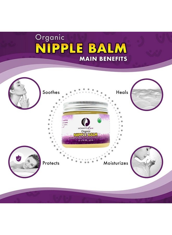 Mommyz Love - Best Nipple Cream For Breastfeeding Relief (2 Oz) Provides Immediate Relief To Sore Dry And Cracked Nipples Even After A Single Use Pediatrician Tested Usda Certified Organic (1 Jar) - Image 1
