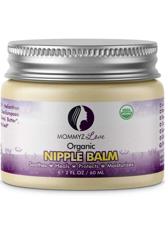 Mommyz Love - Best Nipple Cream For Breastfeeding Relief (2 Oz) Provides Immediate Relief To Sore Dry And Cracked Nipples Even After A Single Use Pediatrician Tested Usda Certified Organic (1 Jar) - Image 1