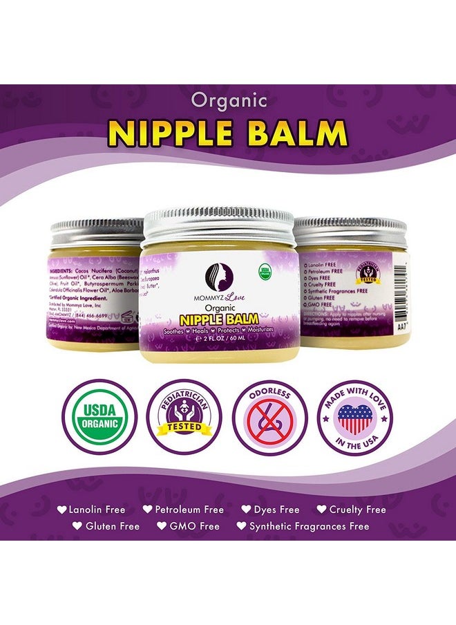 Mommyz Love - Best Nipple Cream For Breastfeeding Relief (2 Oz) Provides Immediate Relief To Sore Dry And Cracked Nipples Even After A Single Use Pediatrician Tested Usda Certified Organic (1 Jar) - Image 1