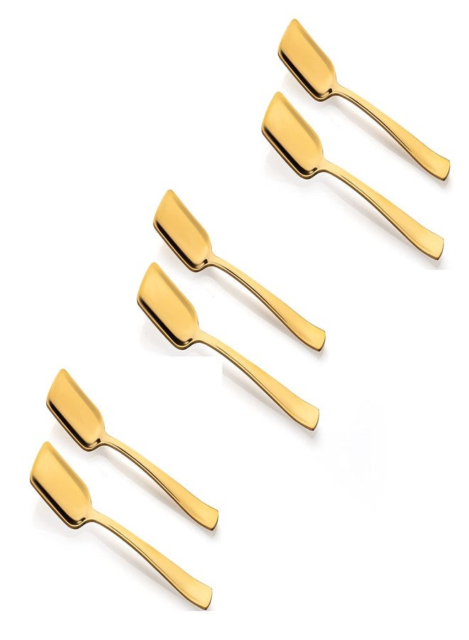ROSTON Cutlery Set Stainless Steel Gold Premium Spoon Set Luxury Dinning Tabelware Gift for House Warming (Ice-Cream Spoon), 10 Cm - Image 1