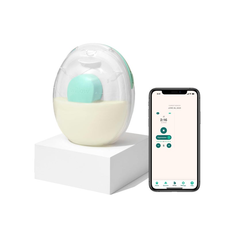 Willow Go Hands Free Breast Pump Wearable Breastfeeding Pump Portable Electric Cordless 9 Levels of Hospital Grade Suction Strength Postpartum Essentials Single Breast Pump