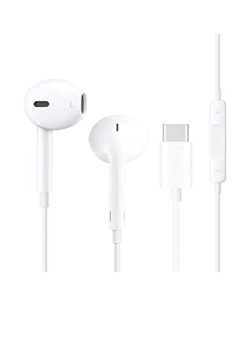 Earbuds With Type C Charging Connector White - Image 1