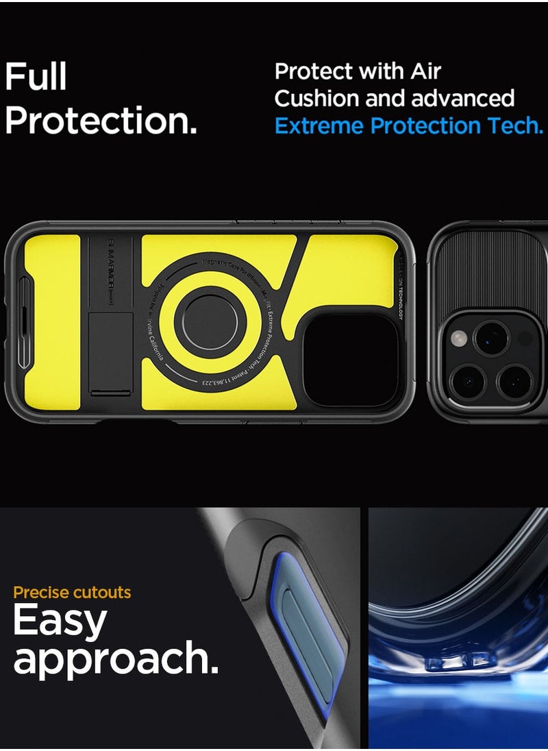 Spigen غطاء حماية Slim Armor Magfit لهاتف iPhone 16 Pro مع حامل (2024) - أسود  - Image 4