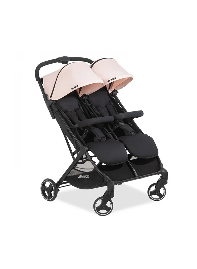 hauck Sun Canopy For Double Pushchair Swift X Duo, Upf 50 +, 3 Zones With Ventilation Outlets, Individual Summer Look, Easy To Install - Rose