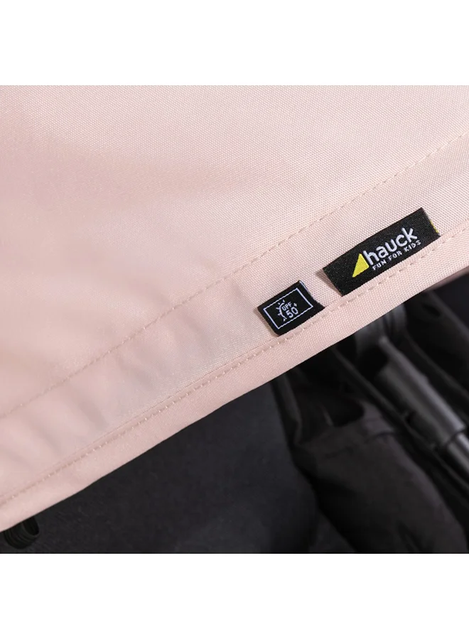 hauck Sun Canopy For Double Pushchair Swift X Duo, Upf 50 +, 3 Zones With Ventilation Outlets, Individual Summer Look, Easy To Install - Rose