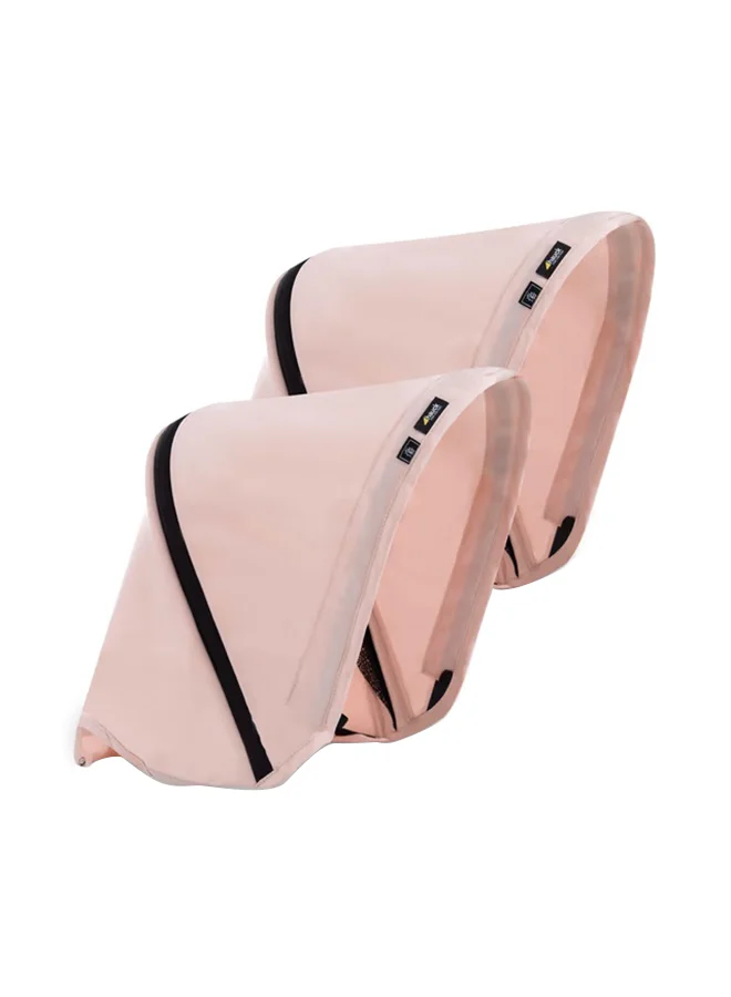 hauck Sun Canopy For Double Pushchair Swift X Duo, Upf 50 +, 3 Zones With Ventilation Outlets, Individual Summer Look, Easy To Install - Rose