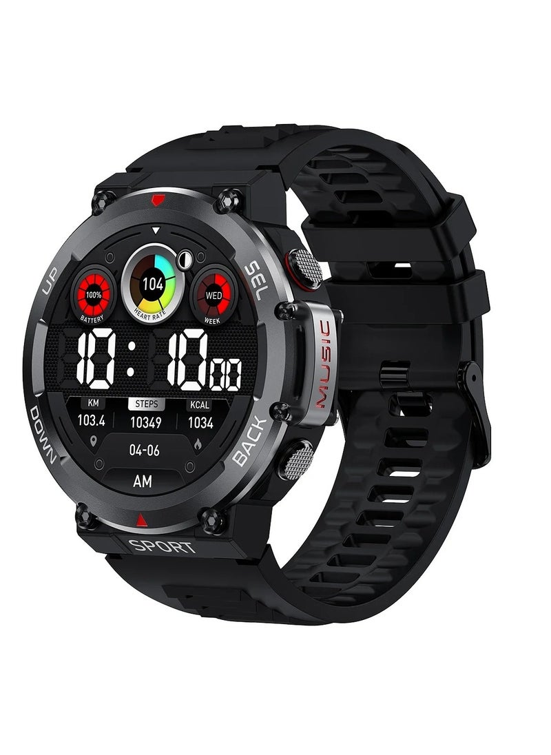Lemfo - Rugged Smart Watch, 1.39" HD Amoled Display Smart Watch, Ip68 Waterproof AI Voice Assistant Smart Wrist Watch With NFC Control, Smart Sports Health Watch With Multiple Sports Mode, (1pc, Black) - Image 1