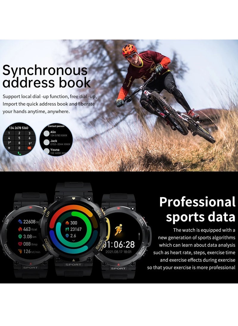 Lemfo - Rugged Smart Watch, 1.39" HD Amoled Display Smart Watch, Ip68 Waterproof AI Voice Assistant Smart Wrist Watch With NFC Control, Smart Sports Health Watch With Multiple Sports Mode, (1pc, Black) - Image 1