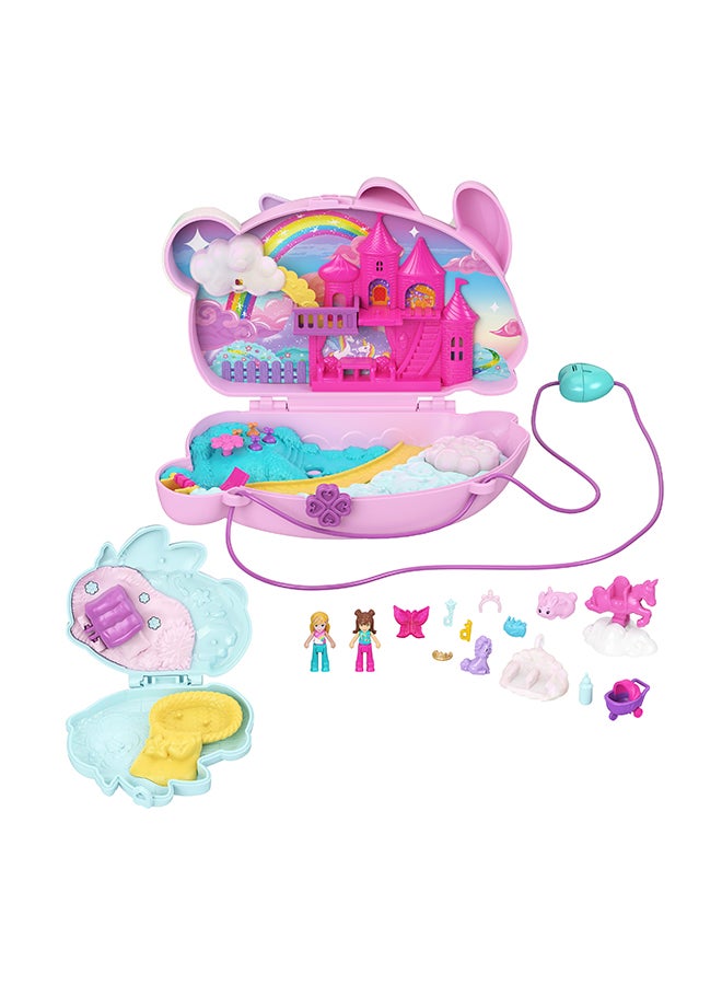 Polly Pocket Wearable Travel Toy With 2 Micro Dolls And 12 Accessories Including Pets, 2-In-1 Bunny Fun Compact Purse Playset With Bunny Unicorn Theme - Image 5