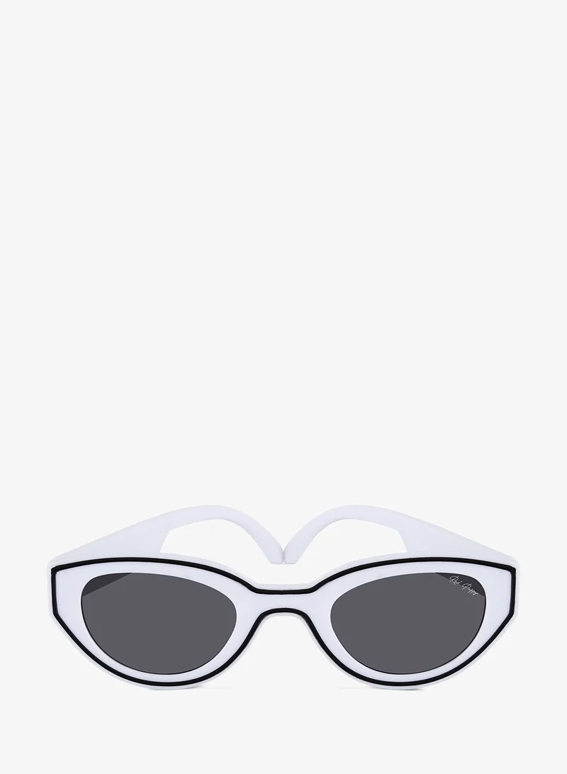 Woggles Red Pappy Chronon White Rectangle Sunglasses