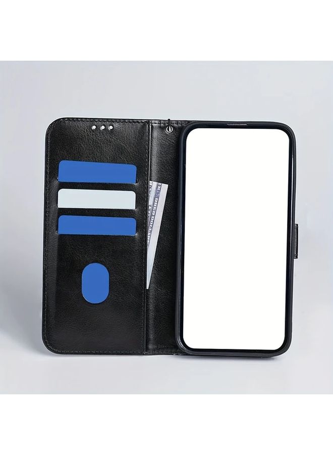 Brown Wallet Phone Case With Card Holder Stand For IPhone 13 Mini - Image 2