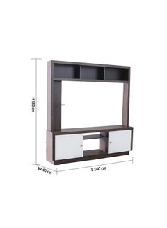 DANUBE HOME Izan TV Cabinet For Up To 55 Inches TV Entertainment Wall Unit Furniture Wooden TV Stand For Living Room Bedroom TV Rack L170xW34.5xH180 cm Rustic/White  - Image 5