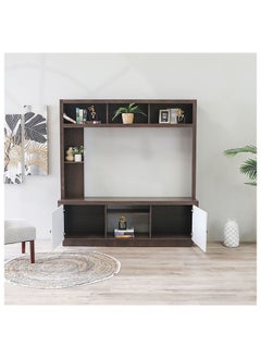 DANUBE HOME Izan TV Cabinet For Up To 55 Inches TV Entertainment Wall Unit Furniture Wooden TV Stand For Living Room Bedroom TV Rack L170xW34.5xH180 cm Rustic/White  - Image 2
