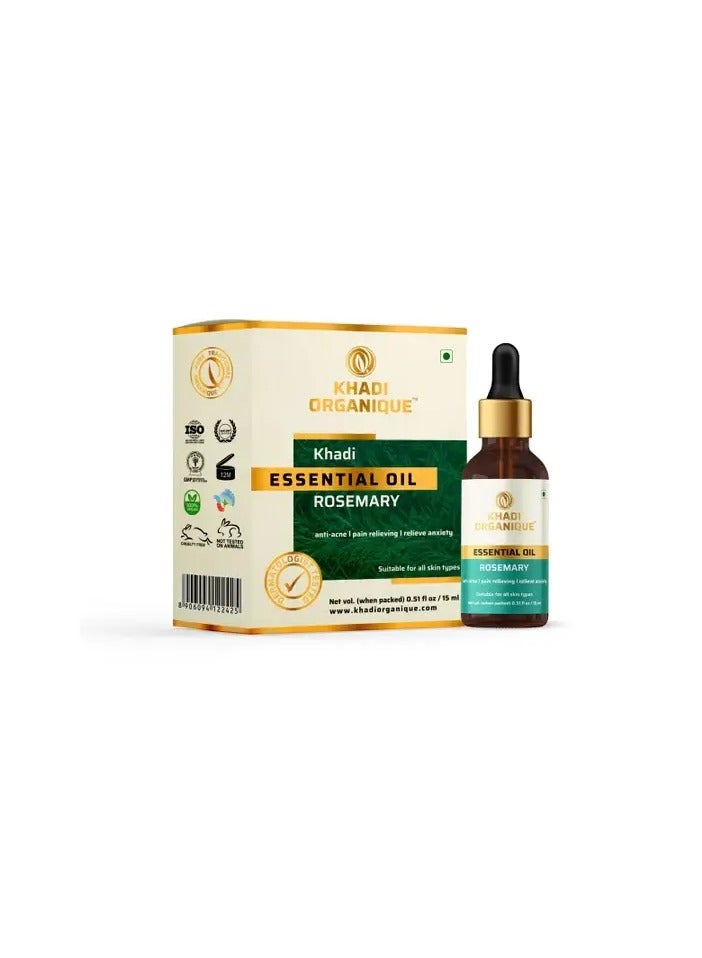 Khadi Organique Rosemary Essential Oil 15ml - Image 1