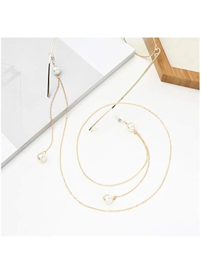 LAMAY 2PCS Pearl Star Pendant Eyeglass Chains Eyewear Strap Holder Reading Glasses Retainer - Image 2