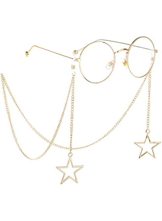 LAMAY 2PCS Pearl Star Pendant Eyeglass Chains Eyewear Strap Holder Reading Glasses Retainer - Image 3