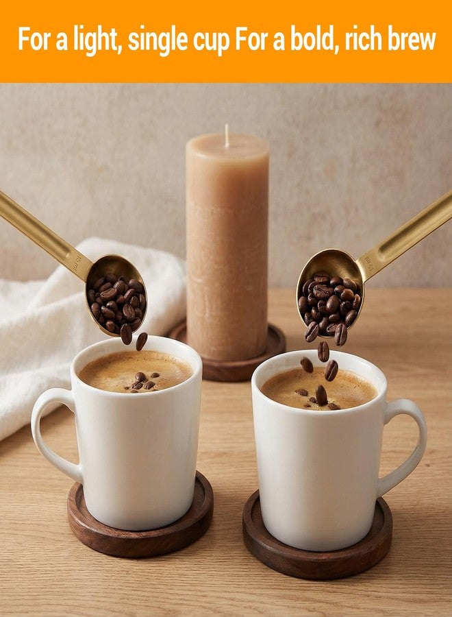 XLIUAX 2Pcs Double Sided Tablespoon Measuring Spoons, Measuring Spoon Stainless Steel Coffee Scoop Long-Handle 1 Tsp (5ml) & 1 Tbsp (15ml) Dual Measure for Coffee Milk Cooking Baking, Gold & Silver - Image 5