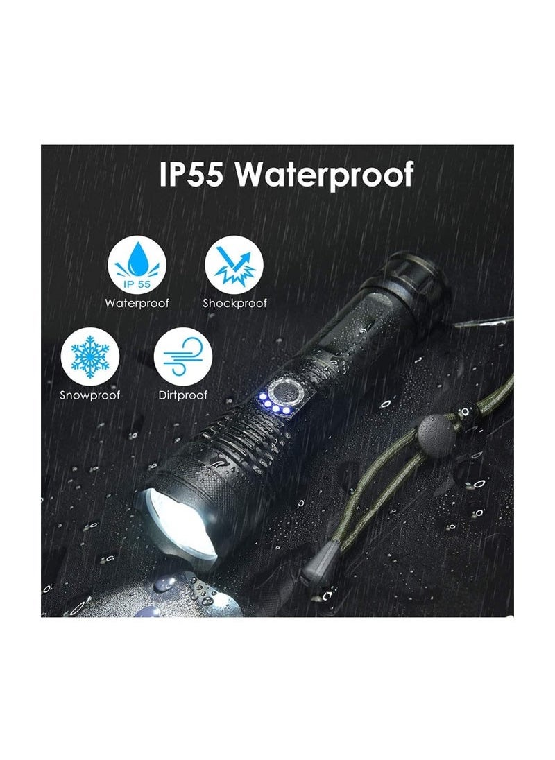 Generic Rechargeable Flashlight 10000 Lumens Brightest Powerful Led Flashlight, Super Bright Waterproof Flashlight with 18650 Battery, Zoomable, 5 Light Modes, for Emergencies  - Image 3