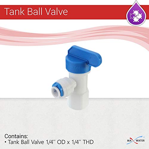 Max Water Quick Connect Tank Ball Valve For Water Purification Systems And Reverse Osmosis System Pressurized Water Storage Tank (1/4" Female NPT x 1/4" OD Quick Connect) - Image 2