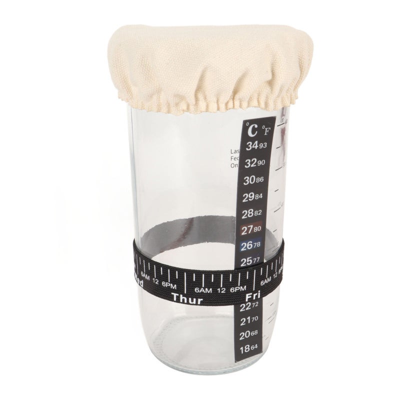 Sourdough Starter Kit Large Opening Jar With Feeding Line Marker - Comprehensive Bread Making Set For Home Baking - Image 5