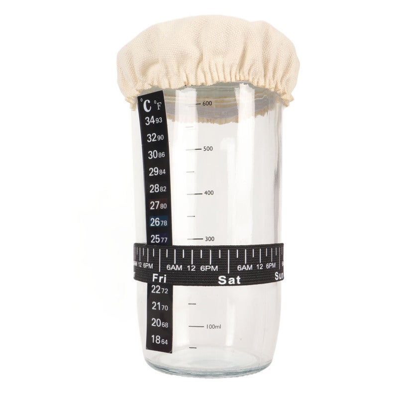 Sourdough Starter Kit Large Opening Jar With Feeding Line Marker - Comprehensive Bread Making Set For Home Baking - Image 4