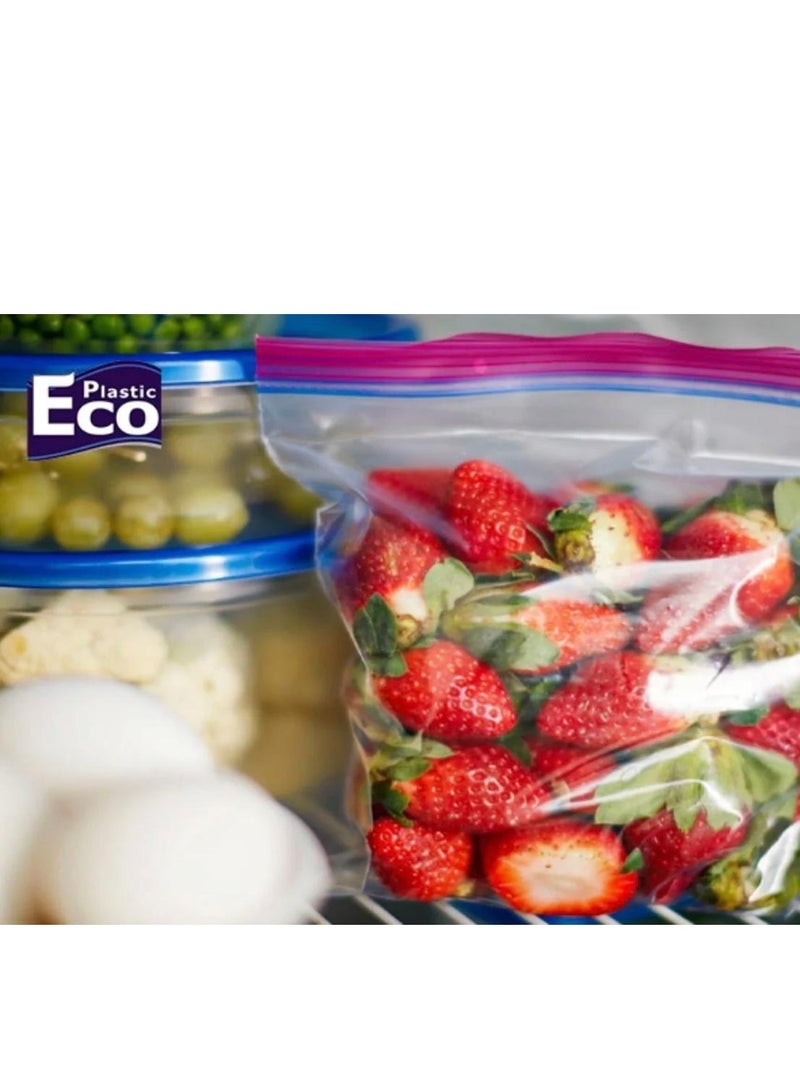 ECO Plastic 2 PACK OF ECO plastic Zipper Sandwich Bags  40 Bags  Size 27x30cm Double Zip Lock  Extra Thick  - Image 2