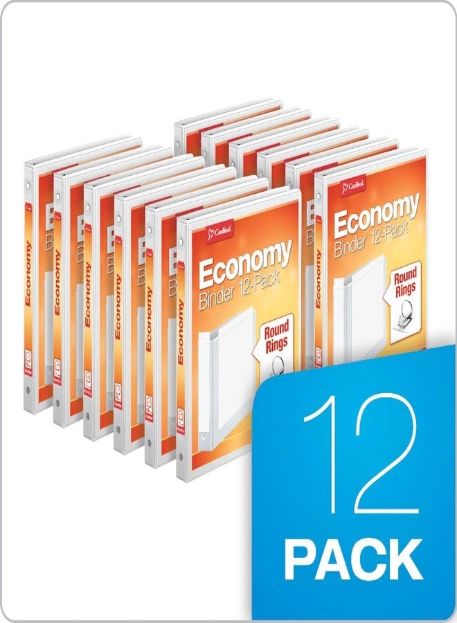 Cardinal Economy 3-Ring Binders, 5/8" Round Rings, Holds 125 Sheets, ClearVue Presentation View, Non-Stick, White, Carton of 12 (90601) - Image 3